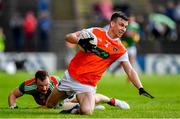 29 June 2019; Paul Hughes of Armagh in action against Colm Boyle of Mayo during the GAA Football All-Ireland Senior Championship Round 3 match between Mayo and Armagh at Elverys MacHale Park in Castlebar, Mayo. Photo by Brendan Moran/Sportsfile