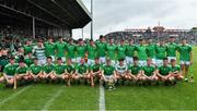 30 June 2019; The Limerick squad with the cup after the Electric Ireland Munster GAA Hurling Minor Championship Final match between Limerick and Clare at LIT Gaelic Grounds in Limerick. Photo by Brendan Moran/Sportsfile