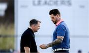 3 July 2019; Wexford hurling manager Davy Fitzgerald, left, with singer Keith Duffy during the Pro-Am round ahead of the Dubai Duty Free Irish Open at Lahinch Golf Club in Lahinch, Co. Clare. Photo by Ramsey Cardy/Sportsfile