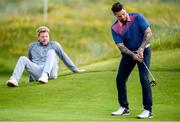 3 July 2019; Brian McFadden watches as Keith Duffy putts during the Pro-Am round ahead of the Dubai Duty Free Irish Open at Lahinch Golf Club in Lahinch, Co. Clare. Photo by Ramsey Cardy/Sportsfile
