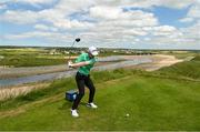 3 July 2019; Gavin Moynihan of Ireland plays his 12th tee shot during the Pro-Am round ahead of the Dubai Duty Free Irish Open at Lahinch Golf Club in Lahinch, Co. Clare. Photo by Ramsey Cardy/Sportsfile