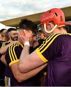 3 July 2019; Niall Murphy, left, and Mike Kelly of Wexford celebrate following the Bord Gais Energy Leinster GAA Hurling U20 Championship Semi-Final match between Offaly and Wexford at Bord na Mona O'Connor Park in Tullamore, Offaly. Photo by Sam Barnes/Sportsfile