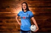 4 July 2019; AIG Ireland announced today that the logo of the 20x20 campaign will replace their logo on the front of the Dublin GAA jersey for upcoming ladies’ football, camogie, football & hurling fixtures.  Niamh Hetherton of Dublin was at the launch today to help promote awareness of this “If She Can’t See It, She Can’t Be It” initiative, designed to shift Ireland’s cultural perception of women’s sport by increasing media coverage, participation & attendance in women’s sport by 20% by the year 2020. Photo by Sam Barnes/Sportsfile