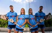 4 July 2019; AIG Ireland announced today that the logo of the 20x20 campaign will replace their logo on the front of the Dublin GAA jersey for upcoming ladies’ football, camogie, football & hurling fixtures. Laura Twomey and David Treacy of Dublin were at the launch today to help promote awareness of this “If She Can’t See It, She Can’t Be It” initiative, designed to shift Ireland’s cultural perception of women’s sport by increasing media coverage, participation & attendance in women’s sport by 20% by the year 2020. Photo by Sam Barnes/Sportsfile