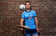 4 July 2019; AIG Ireland announced today that the logo of the 20x20 campaign will replace their logo on the front of the Dublin GAA jersey for upcoming ladies’ football, camogie, football & hurling fixtures. David Treacy of Dublin was at the launch today to help promote awareness of this “If She Can’t See It, She Can’t Be It” initiative, designed to shift Ireland’s cultural perception of women’s sport by increasing media coverage, participation & attendance in women’s sport by 20% by the year 2020. Photo by Sam Barnes/Sportsfile