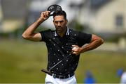 4 July 2019; Alvaro Quiros of Spain reacts at the gallery after a birdie putt on the 18th during day one of the 2019 Dubai Duty Free Irish Open at Lahinch Golf Club in Lahinch, Clare. Photo by Brendan Moran/Sportsfile