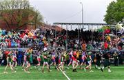 5 May 2019; Both teams in the parade before the Connacht GAA Football Senior Championship Quarter-Final match between New York and Mayo at Gaelic Park in New York, USA. Photo by Piaras Ó Mídheach/Sportsfile