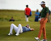 4 July 2019; Tyrrell Hatton of England relaxes on the 18th fairway during day one of the 2019 Dubai Duty Free Irish Open at Lahinch Golf Club in Lahinch, Clare. Photo by Ramsey Cardy/Sportsfile
