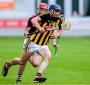4 July 2019; Eoin O'Shea of Kilkenny in action against TJ Brennan of Galway during the Bord Gais Energy Leinster GAA Hurling U20 Championship semi-final match between Galway and Kilkenny at Bord na Mona O'Connor Park in Tullamore, Offaly. Photo by Matt Browne/Sportsfile