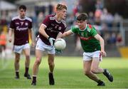 5 July 2019; Ethan Fiorentini of Galway in action against Ciaran Mylett of Mayo during the Electric Ireland Connacht GAA Football Minor Championship Final match between Galway and Mayo at Tuam Stadium in Tuam, Galway. Photo by Matt Browne/Sportsfile