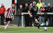 5 July 2019; Dean Jarvis of Dundalk in action against Jamie McDonagh of Derry City during the SSE Airtricity League Premier Division match between Derry City and Dundalk at the Ryan McBride Brandywell Stadium in Derry. Photo by Oliver McVeigh/Sportsfile