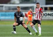 5 July 2019; David Parkhouse of Derry City in action against Daniel Cleary of Dundalk during the SSE Airtricity League Premier Division match between Derry City and Dundalk at the Ryan McBride Brandywell Stadium in Derry. Photo by Oliver McVeigh/Sportsfile
