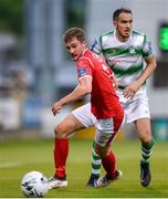 5 July 2019; Joey O'Brien of Shamrock Rovers in action against Lewis Banks of Sligo Rovers during the SSE Airtricity League Premier Division match between Shamrock Rovers and Sligo Rovers at Tallaght Stadium in Tallaght, Dublin. Photo by Ben McShane/Sportsfile
