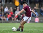 5 July 2019; Tomo Culhane of Galway scores a goal from the penalty spot against Mayo during the Electric Ireland Connacht GAA Football Minor Championship Final match between Galway and Mayo at Tuam Stadium in Tuam, Galway. Photo by Matt Browne/Sportsfile