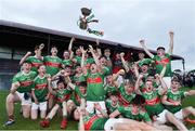 5 July 2019; Mayo captain Aidan Cosgrove and team-mates celebrate with the cup following the Electric Ireland Connacht GAA Football Minor Championship Final match between Galway and Mayo at Tuam Stadium in Tuam, Galway. Photo by Matt Browne/Sportsfile
