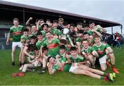 5 July 2019; Mayo players celebrate with the cup following the Electric Ireland Connacht GAA Football Minor Championship Final match between Galway and Mayo at Tuam Stadium in Tuam, Galway. Photo by Matt Browne/Sportsfile