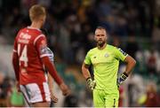 5 July 2019; Alan Mannus of Shamrock Rovers reacts following the SSE Airtricity League Premier Division match between Shamrock Rovers and Sligo Rovers at Tallaght Stadium in Tallaght, Dublin. Photo by Ben McShane/Sportsfile