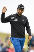 6 July 2019; Jon Rahm of Spain after a birdie putt on the 18th green during day three of the 2019 Dubai Duty Free Irish Open at Lahinch Golf Club in Lahinch, Clare. Photo by Ramsey Cardy/Sportsfile