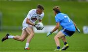 6 July 2019; Eoin Bagnall of Kildare in action against Jack Lundy of Dublin during the Electric Ireland Leinster GAA Football Minor Championship Final match between Dublin and Kildare at Páirc Tailteann in Navan, Meath. Photo by Piaras Ó Mídheach/Sportsfile