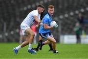6 July 2019; Ryan O'Dwyer of Dublin in action against Kevin Eustace of Kildare during the Electric Ireland Leinster GAA Football Minor Championship Final match between Dublin and Kildare at Páirc Tailteann in Navan, Meath. Photo by Piaras Ó Mídheach/Sportsfile
