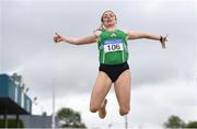 6 July 2019; Elizabeth Morland of Cushinstown A.C., Co. Meath, on her way to winning the U23 Long Jump event during the Irish Life Health Junior and U23 Outdoor Track and Field Championships at Tullamore Harriers Stadium, Tullamore in Offaly. Photo by Sam Barnes/Sportsfile