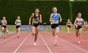 6 July 2019; Simone Lalor of St. Laurence O'Toole A.C., Co.Carlow, centre right, and Sophie OSullivan of Ballymore Cobh A.C., Co. Cork, centre left, competing in the Junior 400m Heats  during the Irish Life Health Junior and U23 Outdoor Track and Field Championships at Tullamore Harriers Stadium, Tullamore in Offaly. Photo by Sam Barnes/Sportsfile