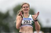 6 July 2019; Jenna Bromell of Emerald A.C., Co. Limerick, celebrates winning the U23 400m event during the Irish Life Health Junior and U23 Outdoor Track and Field Championships at Tullamore Harriers Stadium, Tullamore in Offaly. Photo by Sam Barnes/Sportsfile