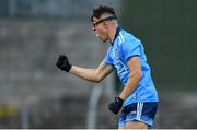 6 July 2019; Ross Keogh of Dublin celebrates his side's first goal, scored by team-mate Luke Swan, during the Electric Ireland Leinster GAA Football Minor Championship Final match between Dublin and Kildare at Páirc Tailteann in Navan, Meath. Photo by Piaras Ó Mídheach/Sportsfile