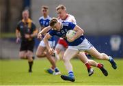 6 July 2019; Patrick Lynch of Cavan in action against Conor Quinn of Tyrone during the EirGrid Ulster GAA Football U20 Championship semi-final match between Cavan and Tyrone at St. Tiernach's Park in Clones, Monaghan. Photo by Ben McShane/Sportsfile