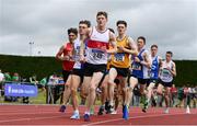 6 July 2019; Jack Maher of Galway City Harriers A.C., Co. Galway, leads the field whilst competing in the Junior 1500m event during the Irish Life Health Junior and U23 Outdoor Track and Field Championships at Tullamore Harriers Stadium, Tullamore in Offaly. Photo by Sam Barnes/Sportsfile