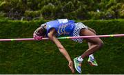 6 July 2019; Nelvin Appiah of Longford A.C., Co. Longford, competing in the Junior High Jump event during the Irish Life Health Junior and U23 Outdoor Track and Field Championships at Tullamore Harriers Stadium, Tullamore in Offaly. Photo by Sam Barnes/Sportsfile