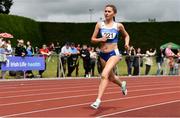 6 July 2019; Ava O'Connor of Tullamore Harriers A.C., Co.Offaly, on her way to winning the Junior 1500m during the Irish Life Health Junior and U23 Outdoor Track and Field Championships at Tullamore Harriers Stadium, Tullamore in Offaly. Photo by Sam Barnes/Sportsfile
