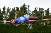 6 July 2019; Nelvin Appiah of Longford A.C., Co. Longford, competing in the Junior High Jump event during the Irish Life Health Junior and U23 Outdoor Track and Field Championships at Tullamore Harriers Stadium, Tullamore in Offaly. Photo by Sam Barnes/Sportsfile
