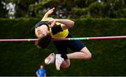 6 July 2019; Ryan Carthy Walshe of Adamstown A.C., Co. Wexford, competing in the U23 High Jump event during the Irish Life Health Junior and U23 Outdoor Track and Field Championships at Tullamore Harriers Stadium, Tullamore in Offaly. Photo by Sam Barnes/Sportsfile