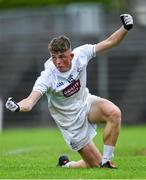 6 July 2019; Eoin Bagnall of Kildare celebrates scoring his side's first goal, in the first half of extra-time, during the Electric Ireland Leinster GAA Football Minor Championship Final match between Dublin and Kildare at Páirc Tailteann in Navan, Meath. Photo by Piaras Ó Mídheach/Sportsfile