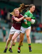 6 July 2019; Dayna Finn of Mayo is tackled by Louise Ward of Galway during the 2019 TG4 Connacht Ladies Senior Football Final replay between Galway and Mayo at the LIT Gaelic Grounds in Limerick. Photo by Brendan Moran/Sportsfile