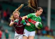 6 July 2019; Dayna Finn of Mayo is tackled by Louise Ward of Galway during the 2019 TG4 Connacht Ladies Senior Football Final replay between Galway and Mayo at the LIT Gaelic Grounds in Limerick. Photo by Brendan Moran/Sportsfile