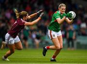 6 July 2019; Grace Kelly of Mayo in action against Charlotte Cooney of Galway during the 2019 TG4 Connacht Ladies Senior Football Final replay between Galway and Mayo at the LIT Gaelic Grounds in Limerick. Photo by Brendan Moran/Sportsfile