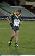 31 October 2003; Ireland's Ciaran Mcmanus leaves the field at the end of the game. Foster's International Rules, Australia v Ireland, Second test, Melbourne Cricket Ground, Melbourne, Victoria, Australia. Picture credit; Ray McManus / SPORTSFILE *EDI*