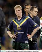 31 October 2003; A dejected Anthony Lynch, Ireland, after the final whistle. Foster's International Rules, Australia v Ireland, Second Test, Melbourne Cricket Ground, Melbourne, Victoria, Australia. Picture credit; Brendan Moran / SPORTSFILE *EDI*