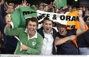31 October 2003; Galway Boys, Peadar Mac Cearra, Maree, Padraig Carr, Annaghdown and Sean McGrath, Oranmore, at the match. Foster's International Rules, Australia v Ireland, Second test, Melbourne Cricket Ground, Melbourne, Victoria, Australia. Picture credit; Ray McManus / SPORTSFILE *EDI*