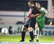 31 October 2003; Glen Crowe,  Bohemians, in action against Greg  O'Halloran, Cork City. eircom League Premier Division, Bohemians v Cork City, Dalymount Park, Dublin. Soccer. Picture credit; David Maher / SPORTSFILE *EDI*