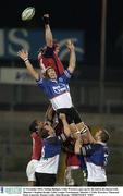 31 November 2003; Nathan Budgett, Celtic Warriors, goes up for the ball in the lineout with Munster's Stephen Keogh. Celtic League Tournament, Munster v Celtic Warriors, Thomond Park, Limerick. Picture credit; Matt Browne / SPORTSFILE *EDI*