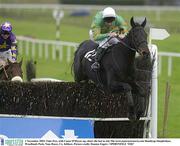 1 November 2003; Take Five, with Conor O'Dwyer up, clears the last to win The www.naasracecourse.com Handicap Steeplechase. Woodlands Park, Naas Races, Co. Kildare. Picture credit; Damien Eagers / SPORTSFILE *EDI*
