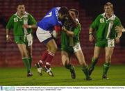 1 November 2003; Julien Rinaldi, France, in action against Ireland's Tommy Gallagher. European Nations Cup, Ireland v France, Dalymount Park, Dublin. Picture credit; Damien Eagers / SPORTSFILE *EDI*