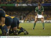 1 November 2003; Ronan O'Gara, Ireland. 2003 Rugby World Cup, Pool A, Ireland v Australia, Telstra Dome, Melbourne, Victoria, Australia. Picture credit; Brendan Moran / SPORTSFILE *EDI*