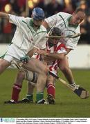 2 November 2003; D.J Carey, Young Irelands, in action against O'Loughlin Gaels Andy Comerford, (right) and Ben Hogan. Kilkenny County Hurling Final Replay, O'Loughlin Gaels v Young Irelands, Nowlan Park, Kilkenny. Picture credit; Damien Eagers / SPORTSFILE *EDI*