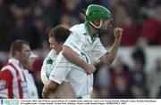 2 November 2003; Alan O'Brien, (green helmet), O' Loughlin Gaels, celebrates victory over Young Irelands. Kilkenny County Hurling Final Replay, O'Loughlin Gaels v Young Irelands, Nowlan Park, Kilkenny. Picture credit; Damien Eagers / SPORTSFILE *EDI*
