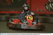 3 November 2003; Ireland out-half Ronan O'Gara in action on an indoor karting track during a team rest day. 2003 Rugby World Cup, Ireland players rest day, Auscart Indoor Karting centre, Melbourne, Victoria, Australia. Picture credit; Brendan Moran / SPORTSFILE *EDI*