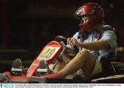 3 November 2003; Ireland flanker Simon Easterby in action on an indoor karting track during a team rest day. 2003 Rugby World Cup, Ireland players rest day, Auscart Indoor Karting centre, Melbourne, Victoria, Australia. Picture credit; Brendan Moran / SPORTSFILE *EDI*